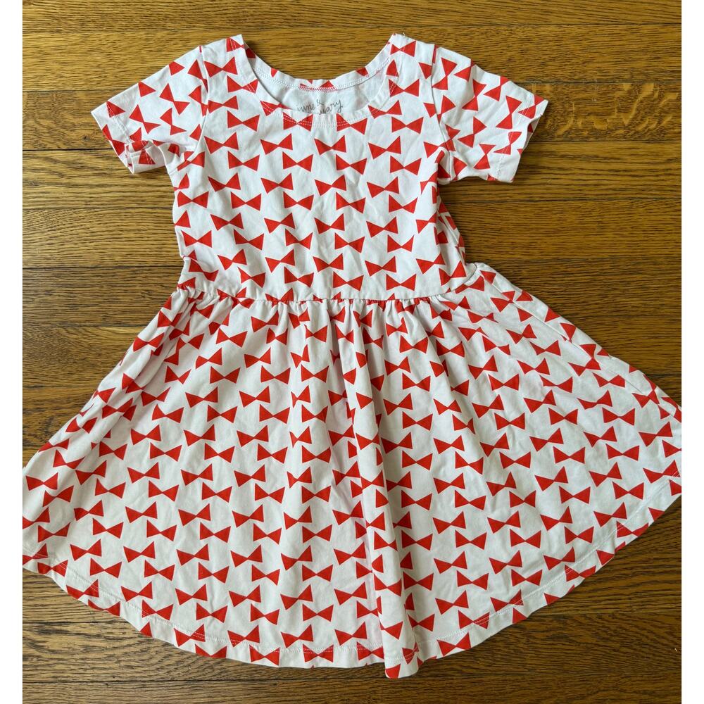 June & January Girls' Red Bow Print Skater Dress Size 4